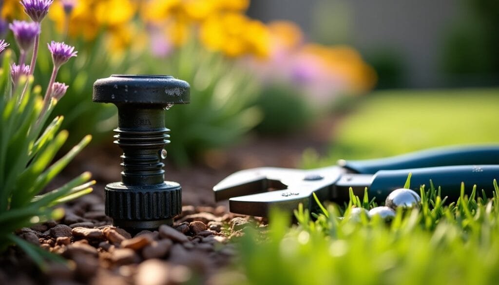 Sprinkler sticking out of the ground in Mission Viejo, California.