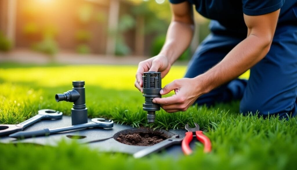 Sprinkler repair on a Southern California home